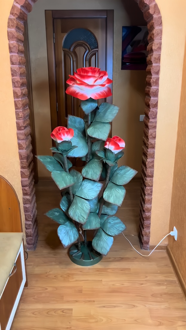 Giant Artificial Rose Decoration - Red & white