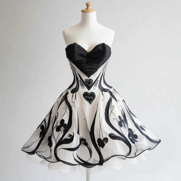 Summer original design poker magic theme hot stamping dress 98d1