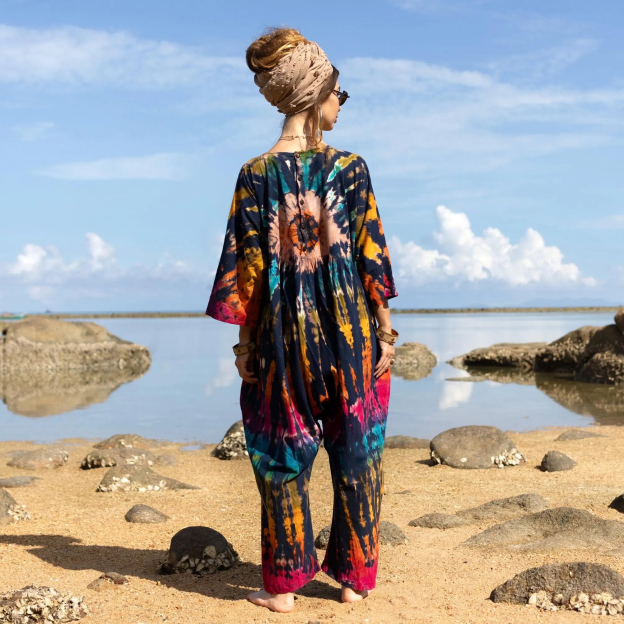 Plus Size Celestial Gaze Tie-Dye Jumpsuit