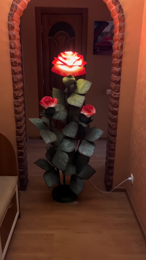 Giant Artificial Rose Decoration - Red & white