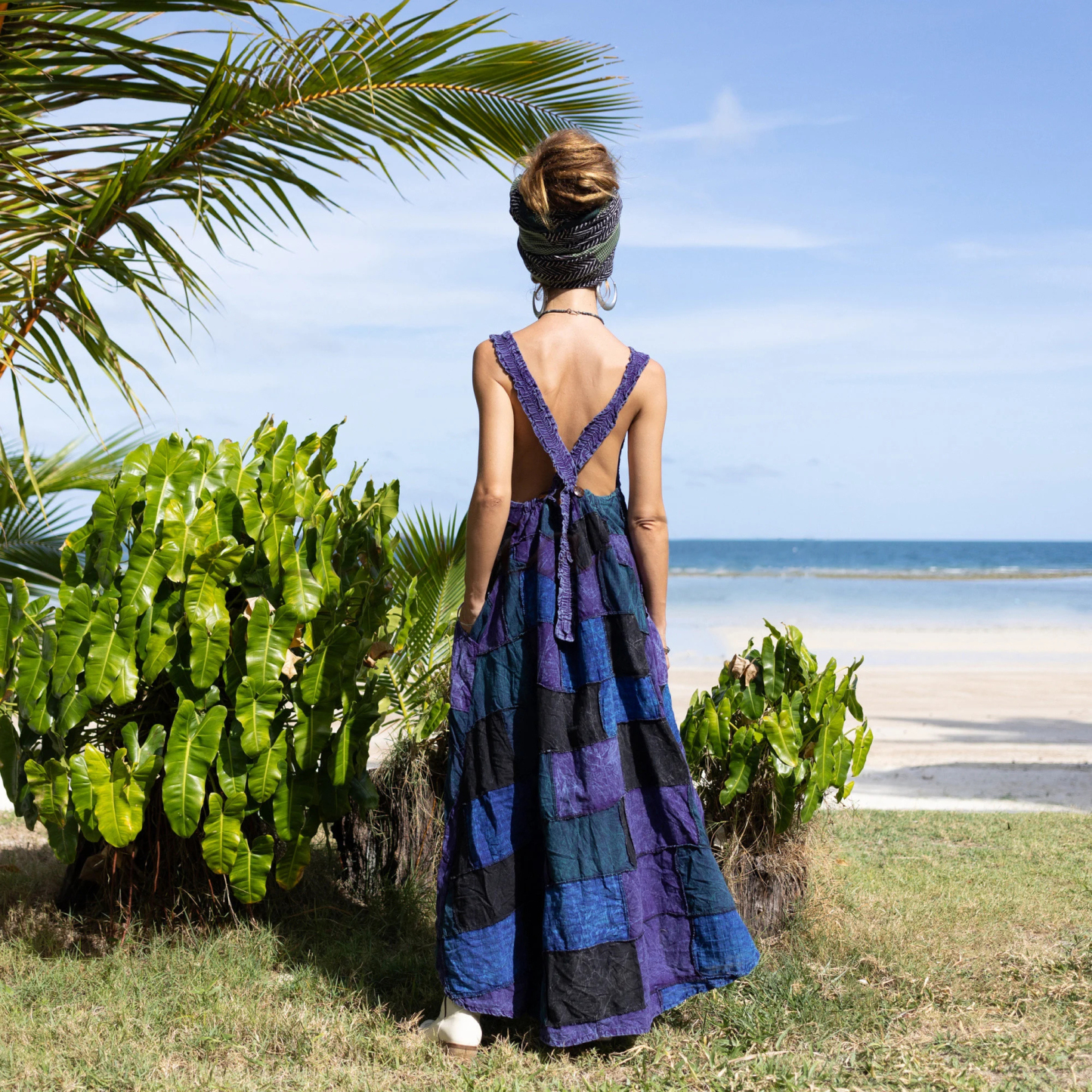 Cotton Handmade Boho Sleeveless Cross Back Open Back