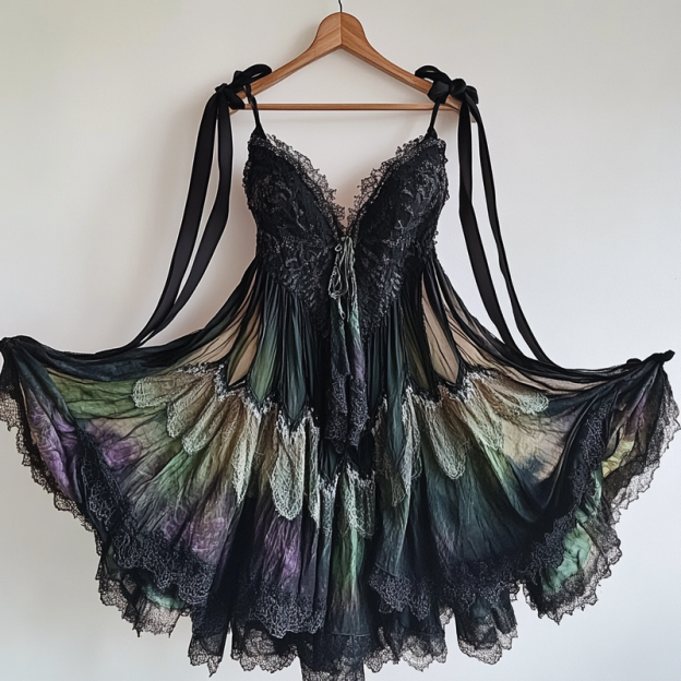 Hand-stitched irregular dress 27f0