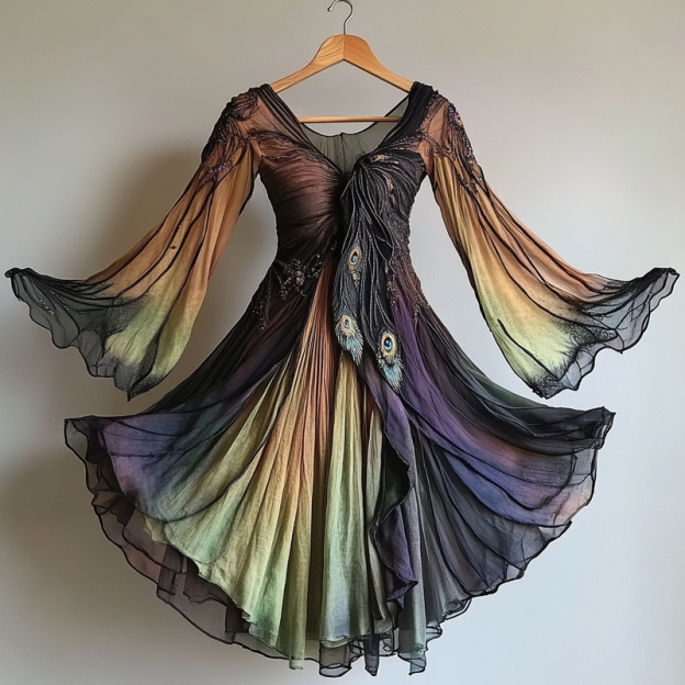 Hand-stitched irregular dress 8741