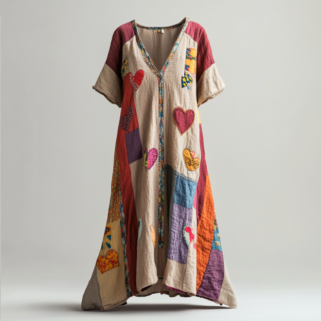 Embroidered Vintage Casual Dress c9d9