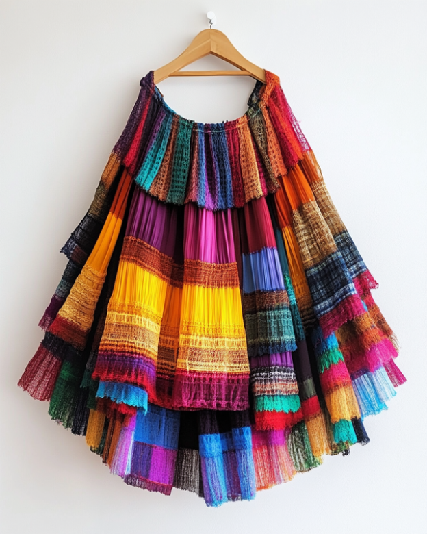 Color-Blocking Rainbow Skirt 49aa