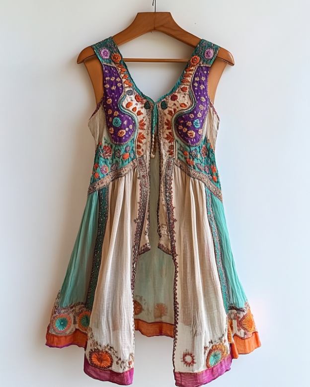 Vacation Handmade Rainbow Irregular Top 5b15
