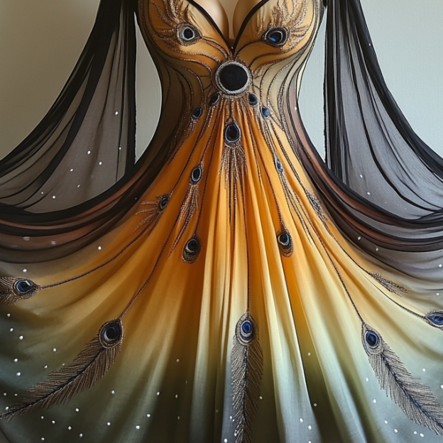 Hand-stitched irregular dress a943