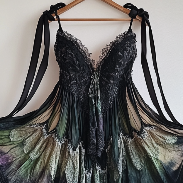 Hand-stitched irregular dress 27f0