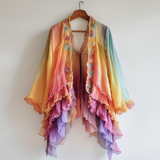 Ombre embroidered cardigan be06