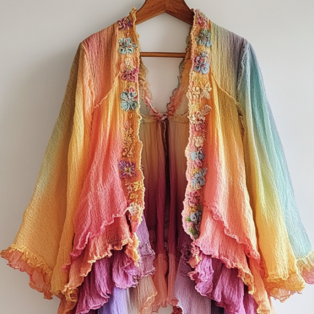 Ombre embroidered cardigan be06