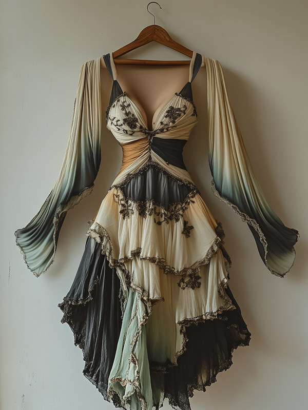 Summer vacation handmade gradient dress 40f2