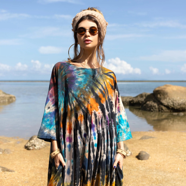 Plus Size Cosmic Burst Tie-Dye Jumpsuit