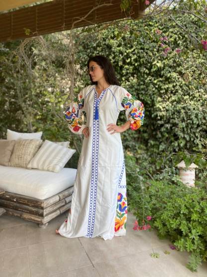 Boho White Summer Kaftan