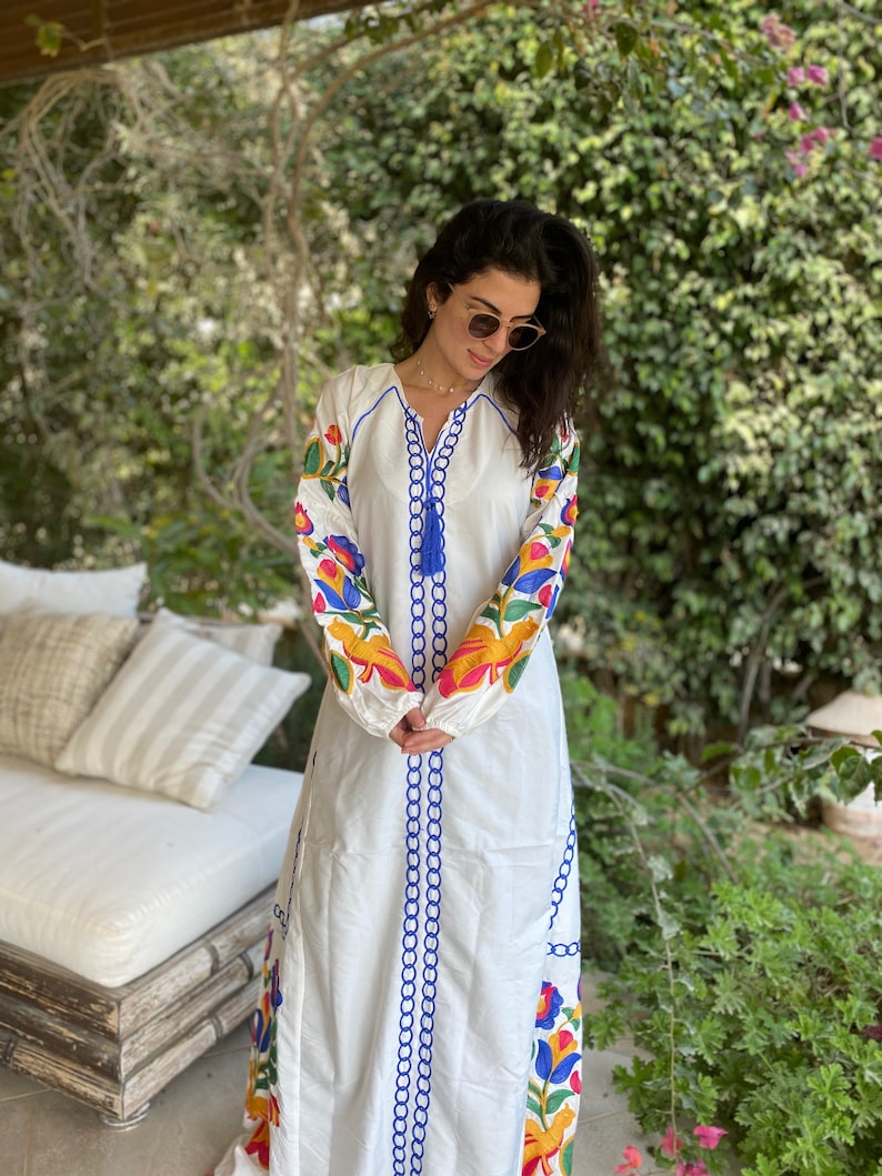 Boho White Summer Kaftan