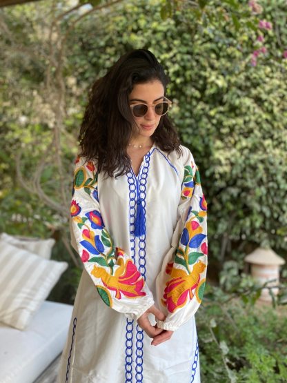 Boho White Summer Kaftan