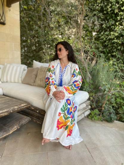Boho White Summer Kaftan