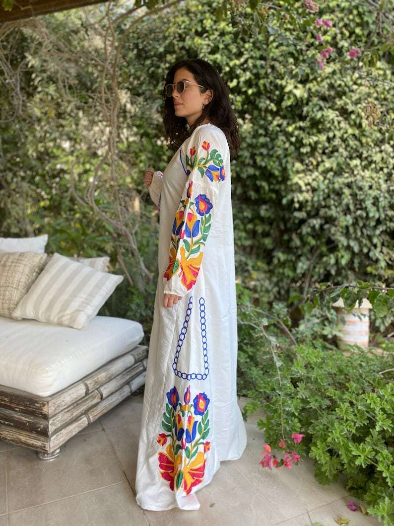 Boho White Summer Kaftan