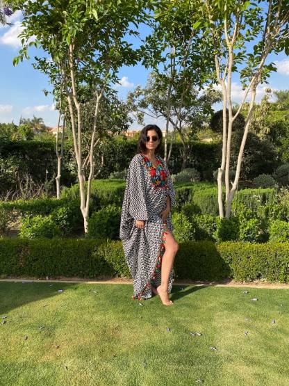 Bohemian Striped Black Caftan