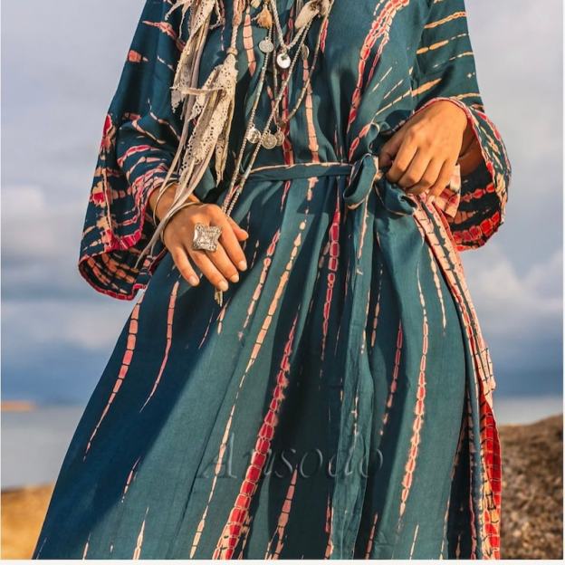 Handcrafted Plus-Size Boho Kaftan