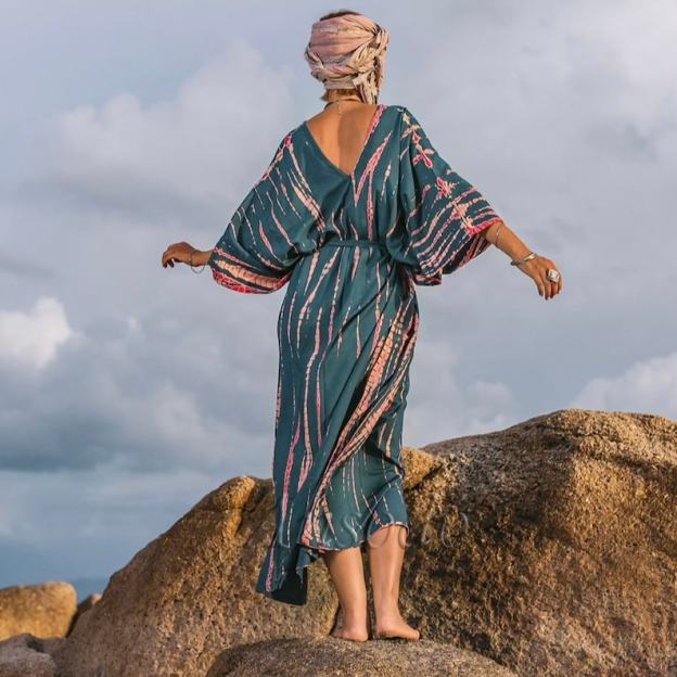 Handcrafted Plus-Size Boho Kaftan