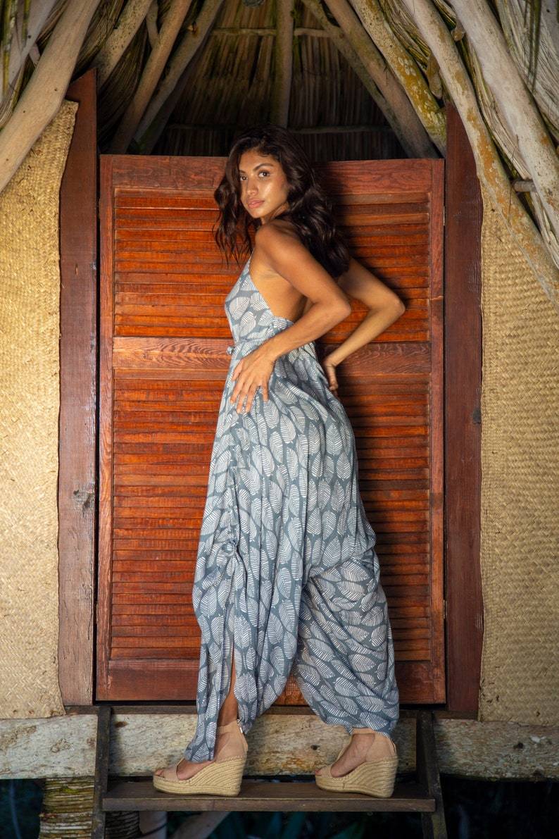 Grey Batik Women Wide Leg Jumpsuit