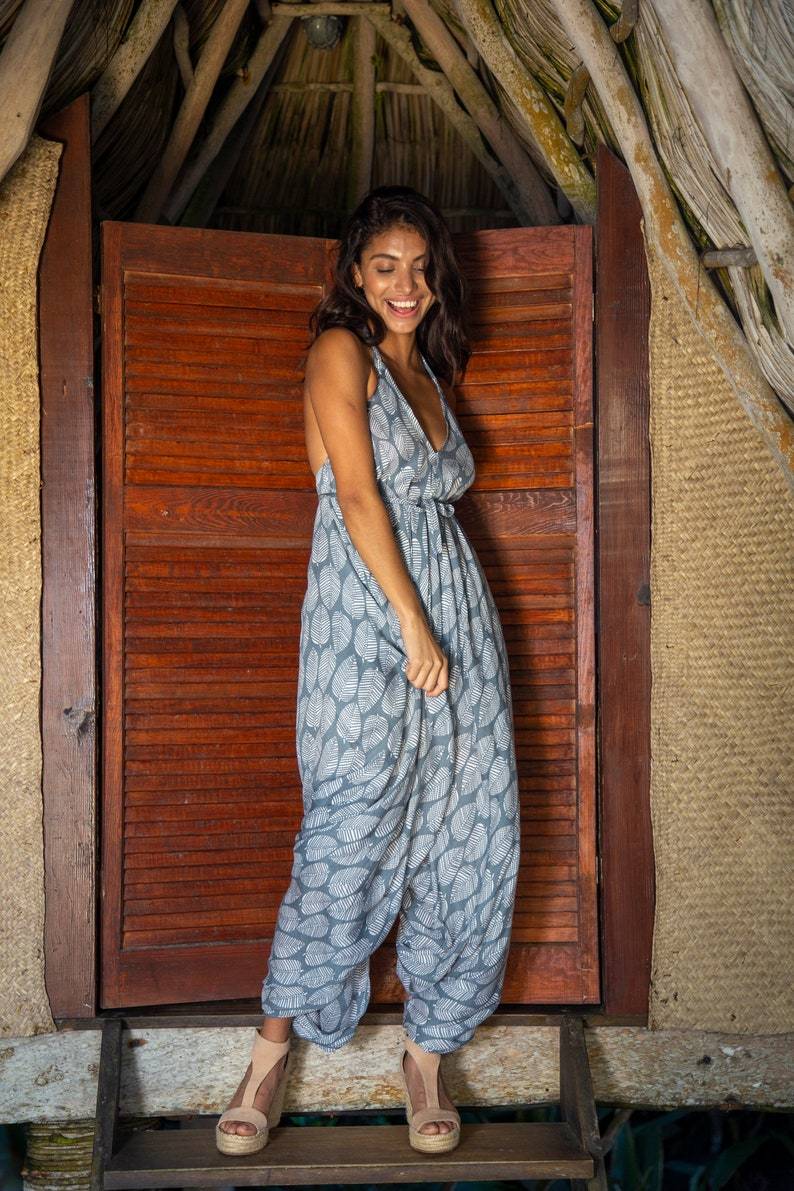 Grey Batik Women Wide Leg Jumpsuit