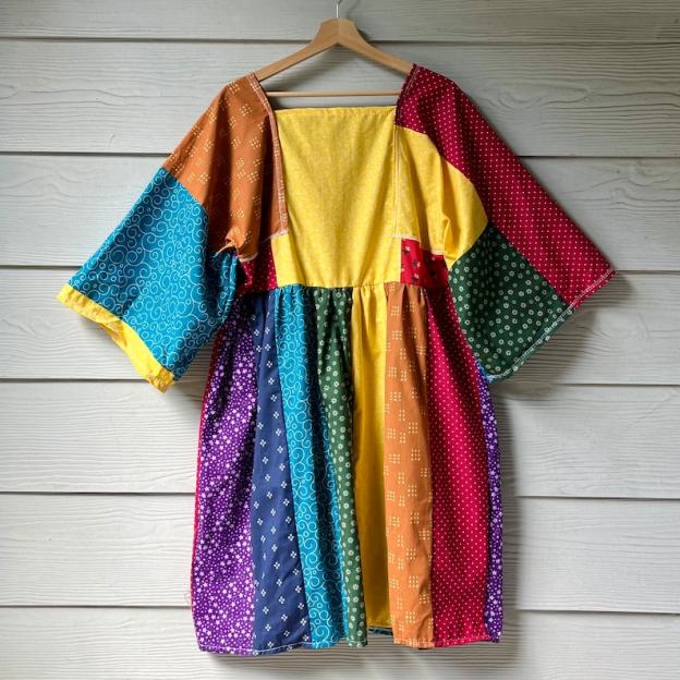 Handmade Quilted Rainbow Dress SKU 08294