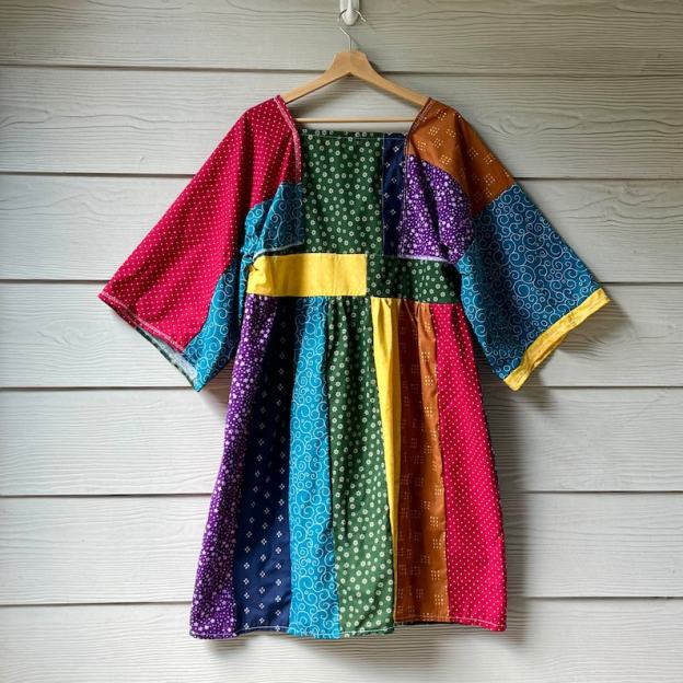 Handmade Quilted Rainbow Dress SKU 08294