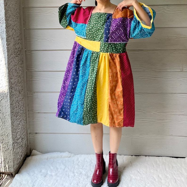 Handmade Quilted Rainbow Dress SKU 08294