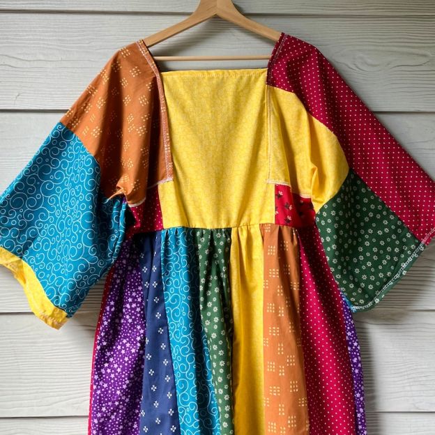 Handmade Quilted Rainbow Dress SKU 08294