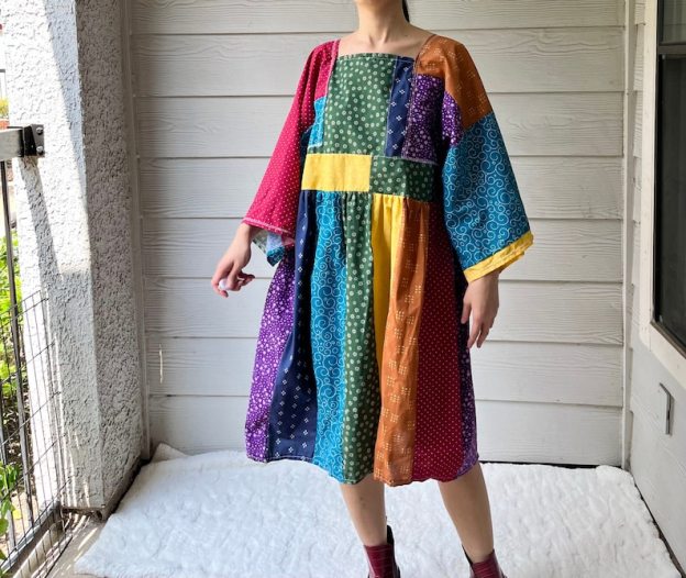 Handmade Quilted Rainbow Dress SKU 08294