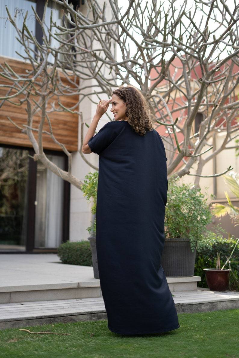 Chic Turquoise Cotton Caftan