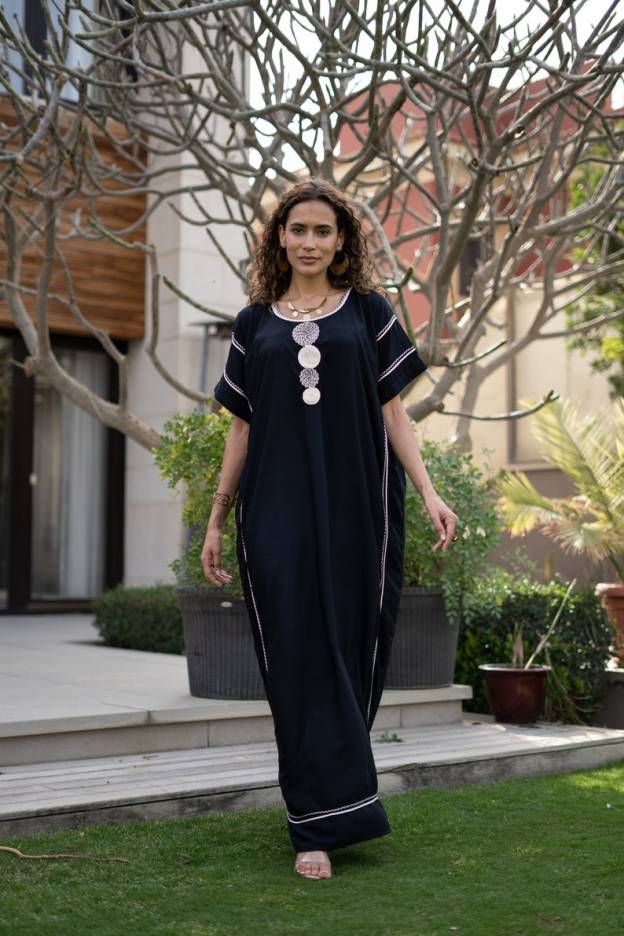 Chic Turquoise Cotton Caftan