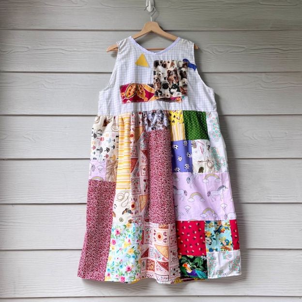 Animal Kingdom | Handmade Quilted Patchwork Dress SKU 05075 Cat&Dog