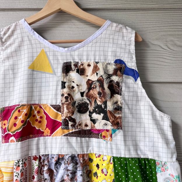 Animal Kingdom | Handmade Quilted Patchwork Dress SKU 05075 Cat&Dog
