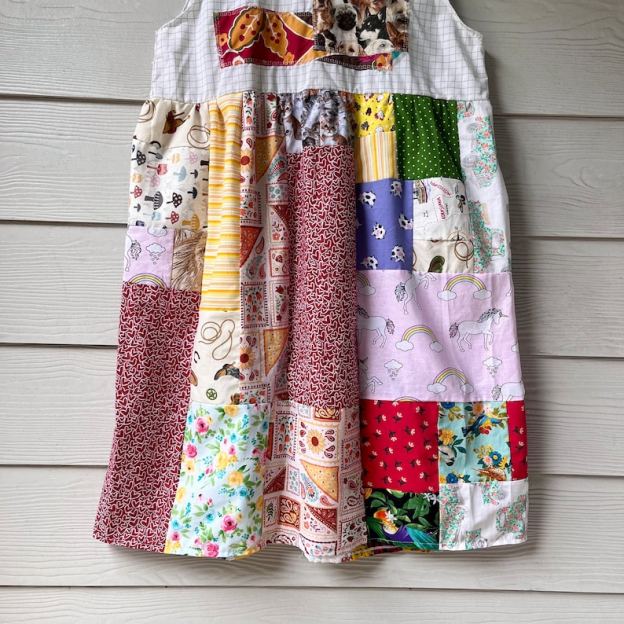 Animal Kingdom | Handmade Quilted Patchwork Dress SKU 05075 Cat&Dog