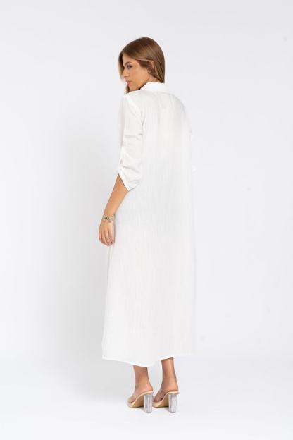 White Linen Shirt Dress