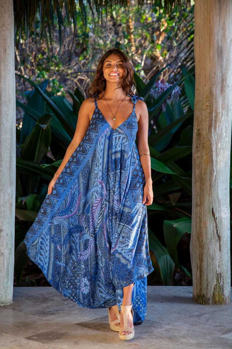 Blue Harem Batik Jumpsui