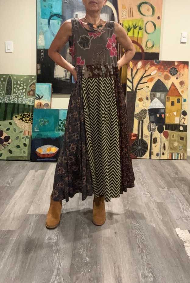 Colorful Sleeveless Patchwork Dress