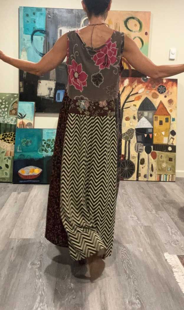 Colorful Sleeveless Patchwork Dress