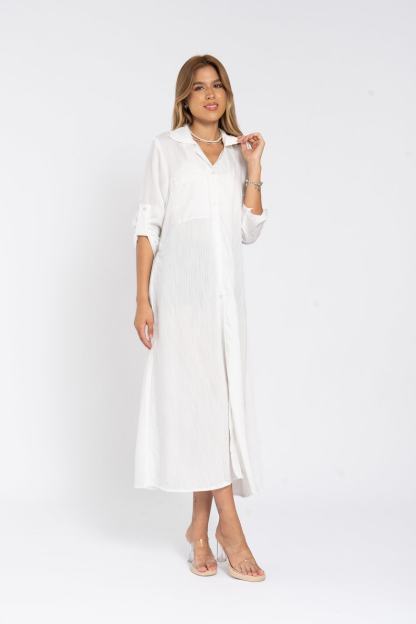 White Linen Shirt Dress