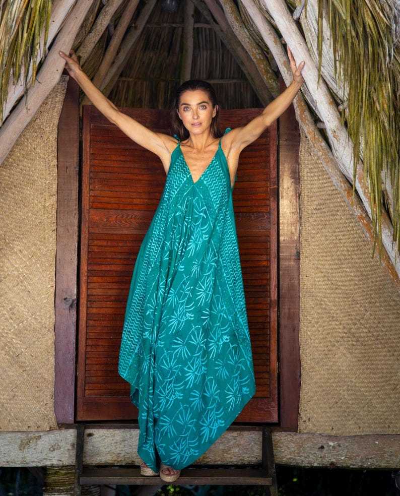 Bali Batik Harem Jumpsuit Convertible Maxi Dress