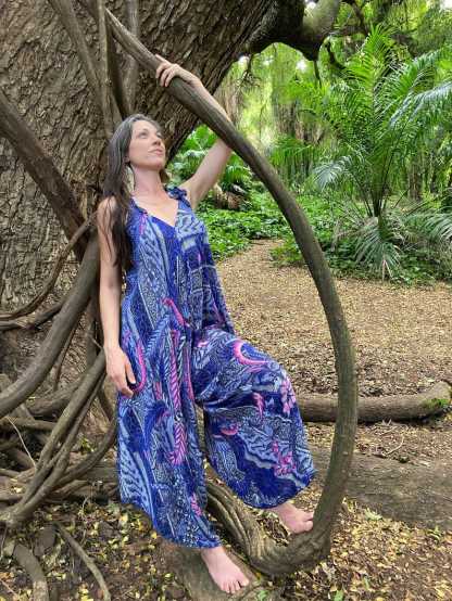 Blue Harem Batik Jumpsui