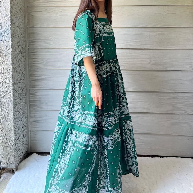 Green Handmade Bandana Dress SKU 06147