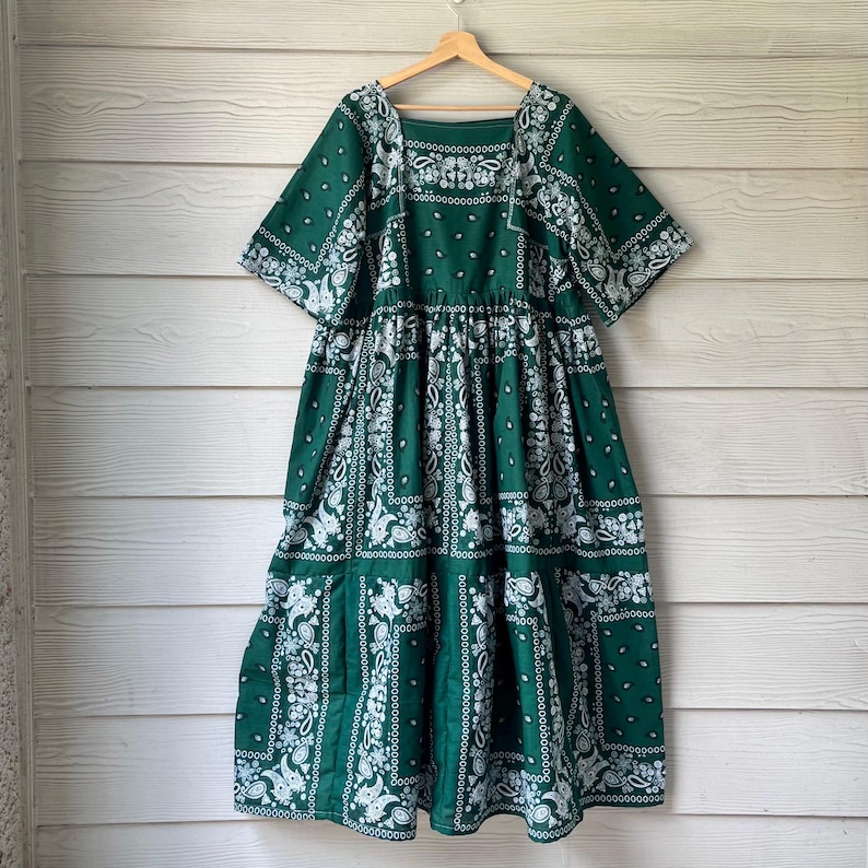 Green Handmade Bandana Dress SKU 06147