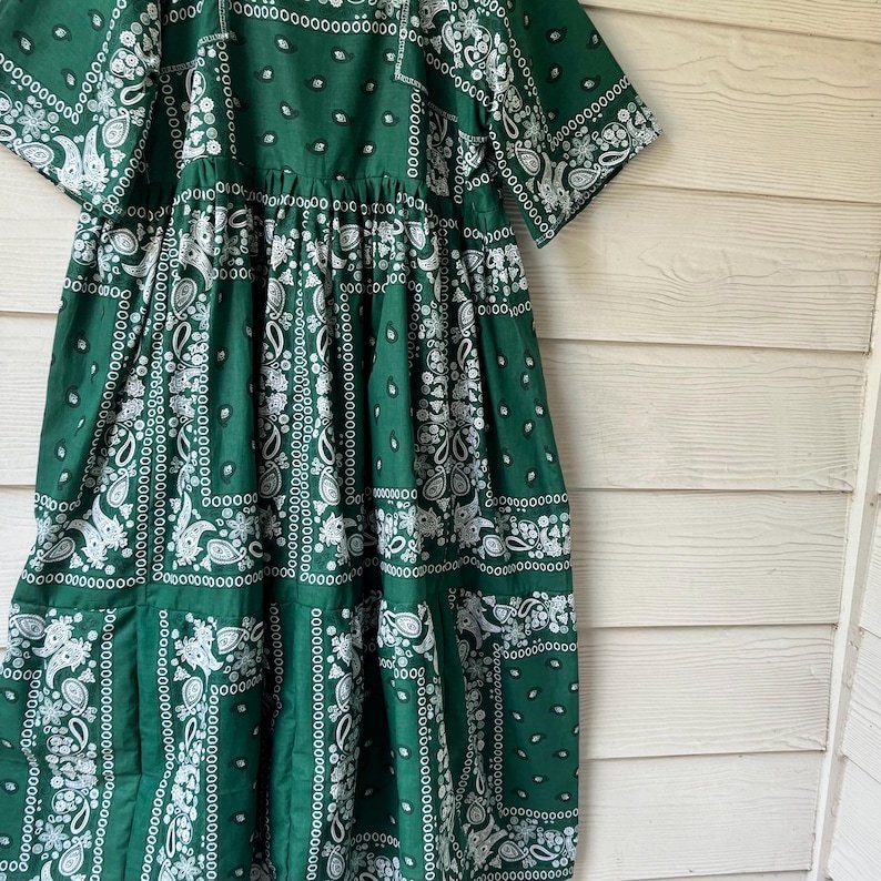 Green Handmade Bandana Dress SKU 06147