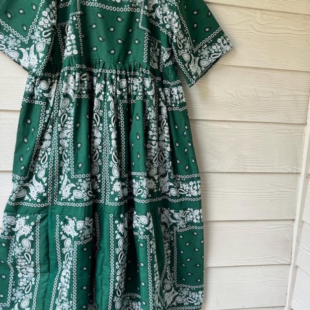 Green Handmade Bandana Dress SKU 06147
