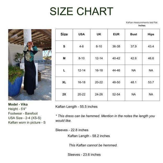 Bohemian Embroidered Navy Blue Caftan Dress