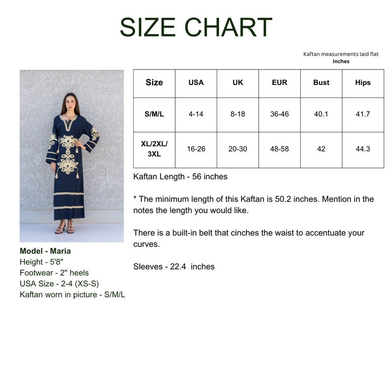 Navy Blue Cotton Kaftan Dress