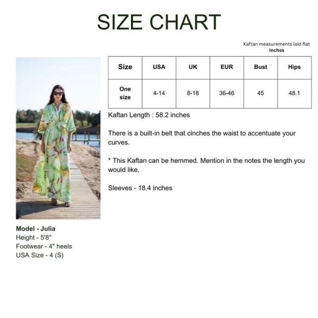 Beautiful Lime Green Cotton Caftan Maxi Dress